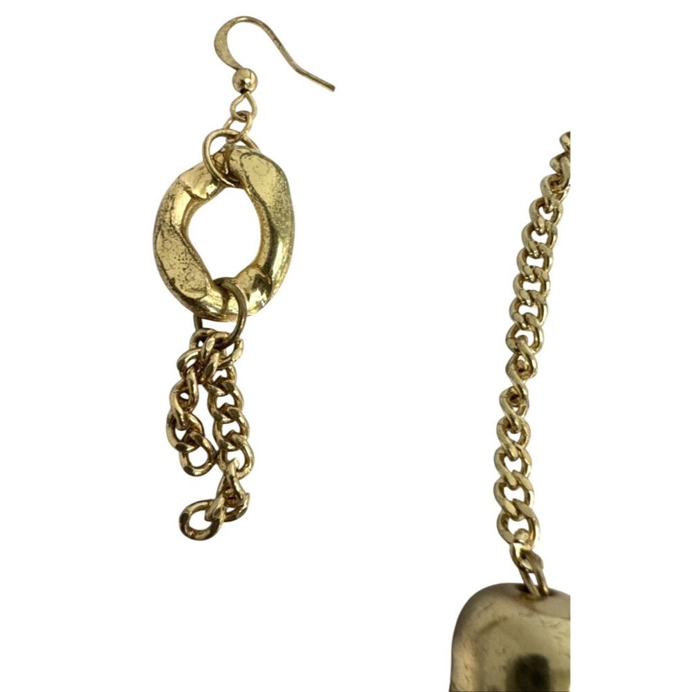 Vintage Gold Tone Fringe Necklace & Earring Set - Picture 5 of 7